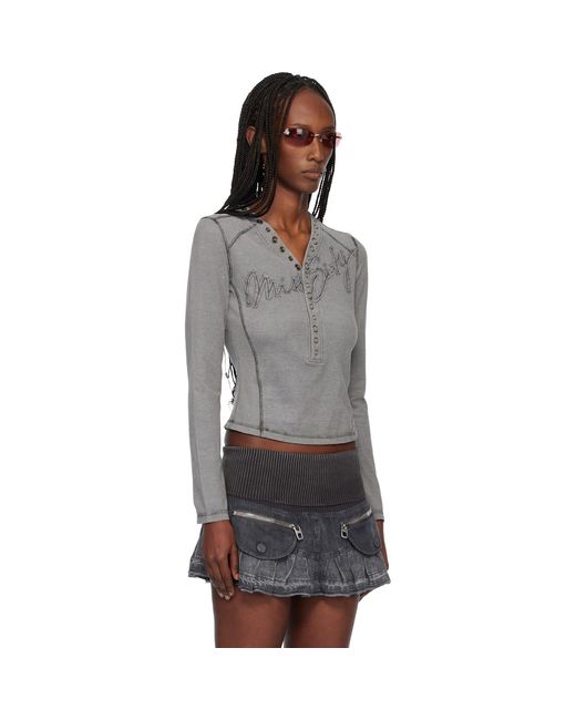 Miss Sixty Black Knwls Edition Logo Patchwork Top