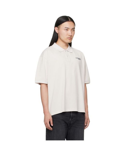 Acne White Off- Washed Logo Polo for men