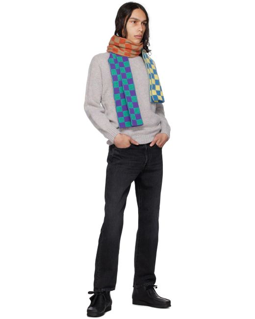 Howlin' By Morrison Blue Cosmic Checkerboard Scarf for men