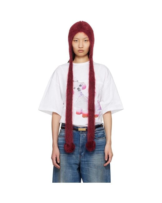 Acne Multicolor Mohair Earflap Hood