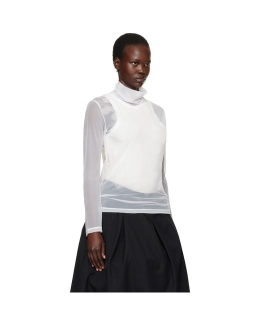 Y's Yohji Yamamoto White Long Sleeve Turtleneck