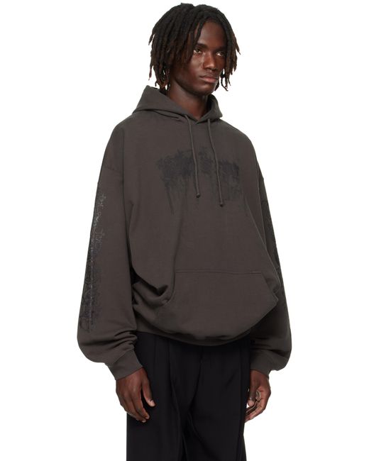 Pull À Capuche Surdimensionné Brun À Logo Vetements pour homme en coloris Black