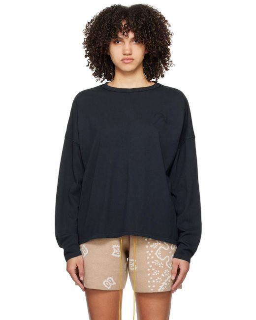 Rhude Black Embroidered Long Sleeve T-shirt