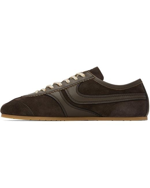 ★Dries Van Noten★ ブラウン スエード スニーカー DRIES VAN NOTEN スエード スニーカー レザートリム | NET-A-PORTER