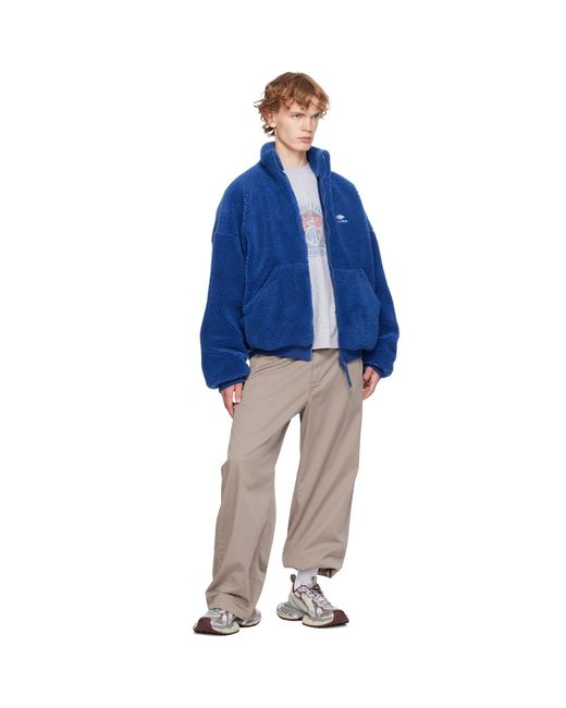 Balenciaga Blue Zip-Up Jacket for men