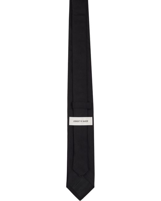 Ernest W. Baker Black Satin Tie for men