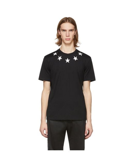 Givenchy Black And White Vintage Stars T-shirt for men
