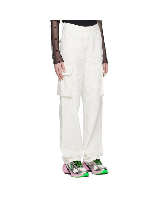 Givenchy White Cargo Straight-Leg Trousers