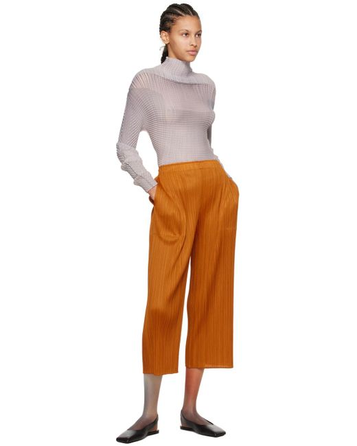 Pantalon monthly colors april Pleats Please Issey Miyake en coloris Orange