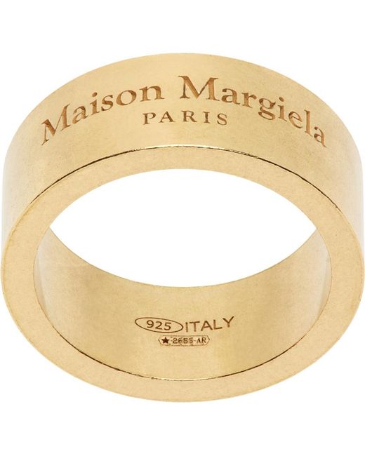 メンズ Maison Margiela ゴールド ロゴ リング Metallic