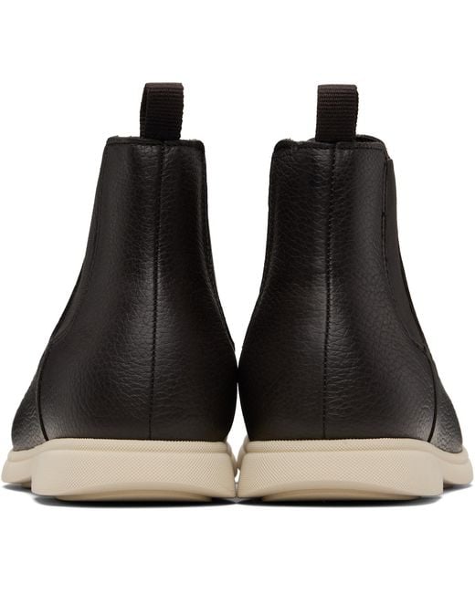 Boss Black Leather Chelsea Boots for men