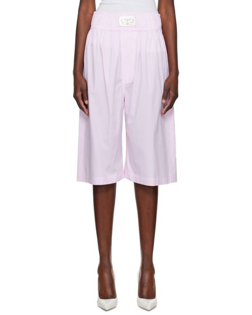 VAQUERA ピンク＆ホワイト Big Boxers ショートパンツ White