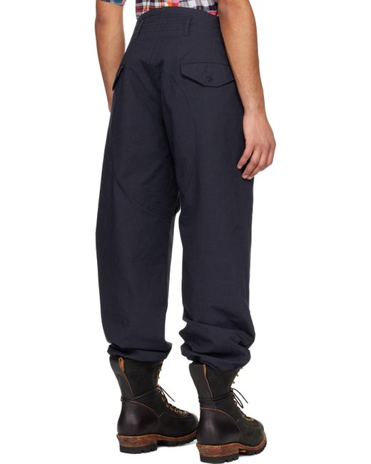 Enginee garments pantalon cargo bleu marine à cordon coulissant Engineered Garments pour homme en coloris Blue