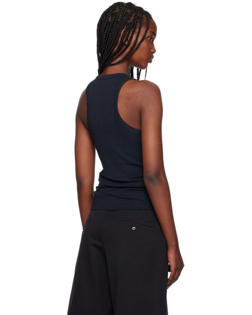 Maison Kitsuné Black Baby Fox Patch Ribbed Tank Top