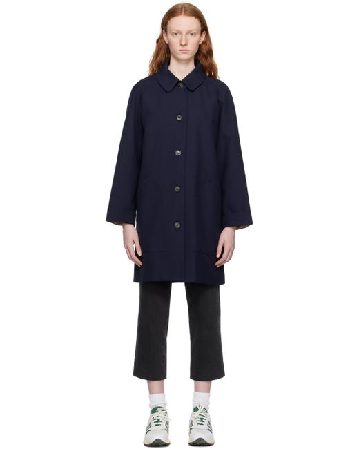 A.P.C. Blue . Navy Louanne Coat