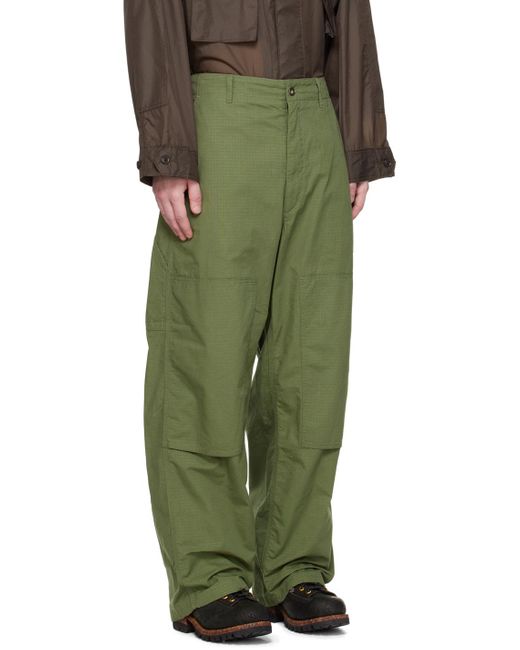 Engineered Garments Green Khaki Painter Trousers for men