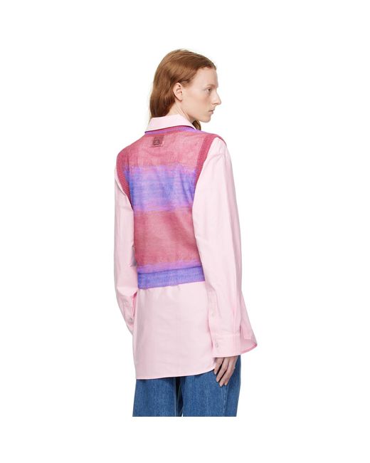 Wooyoungmi Pink Gradient Stripe Vest