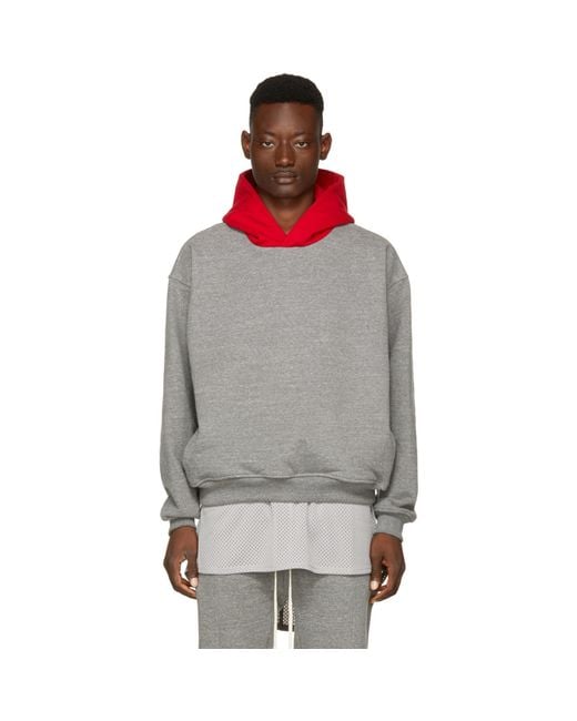 FEAR OF GOD Heavy Terry Everyday Hoodie Grey Men's - FW17 - US