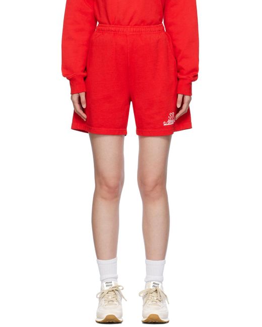 Sporty & Rich Red Prep Shorts