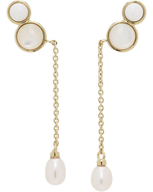 Chloé Gold Darcey Drop Earrings in White Lyst