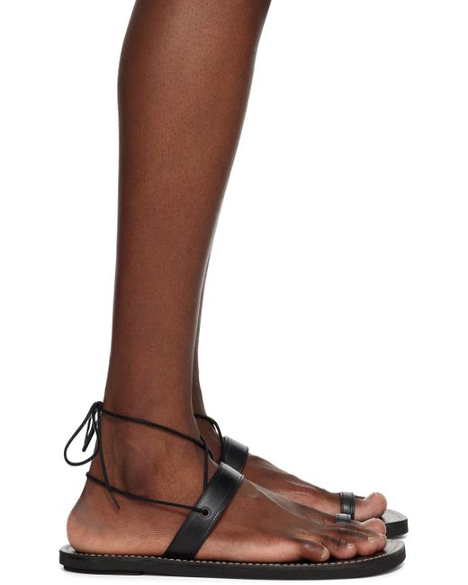 Dries Van Noten Brown Black Ankle Strap Sandals for men