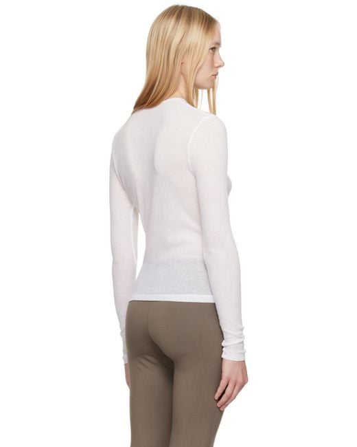 Skims ホワイト Sheer Cotton 長袖トップス Multicolor