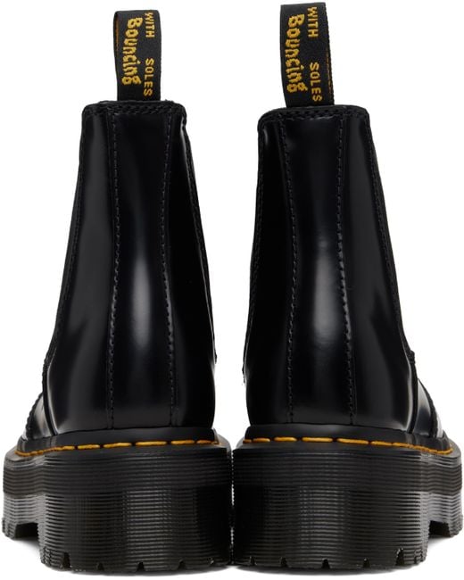 Dr. Martens Black 2976 Polished Smooth Platform Chelsea Boots