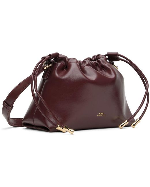 A.P.C. Black Burgundy Ninon Mini Bag