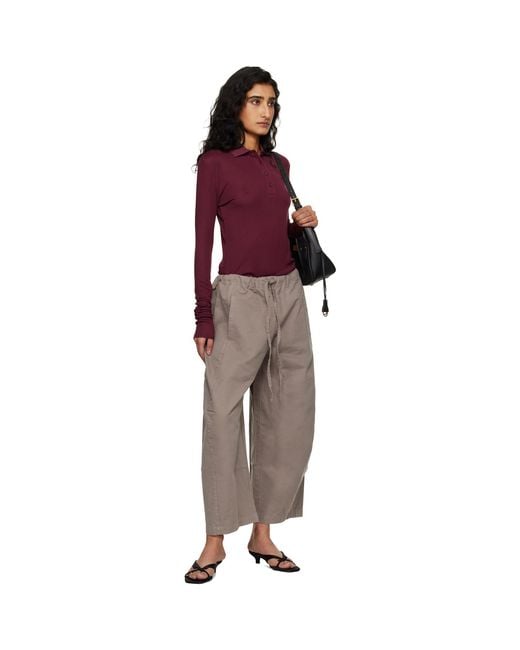 Entire studios Red Burgundy Ls Polo