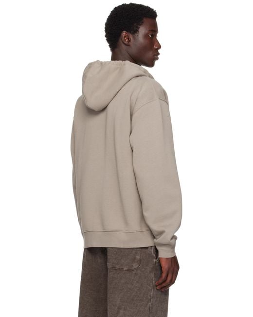 Pull À Capuche Taupe À Glissière Et À Petit Logo Manuscrit Dime pour homme en coloris Natural