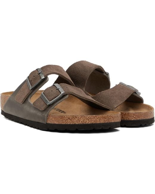 Birkenstock Black Regular Arizona Sandals for men