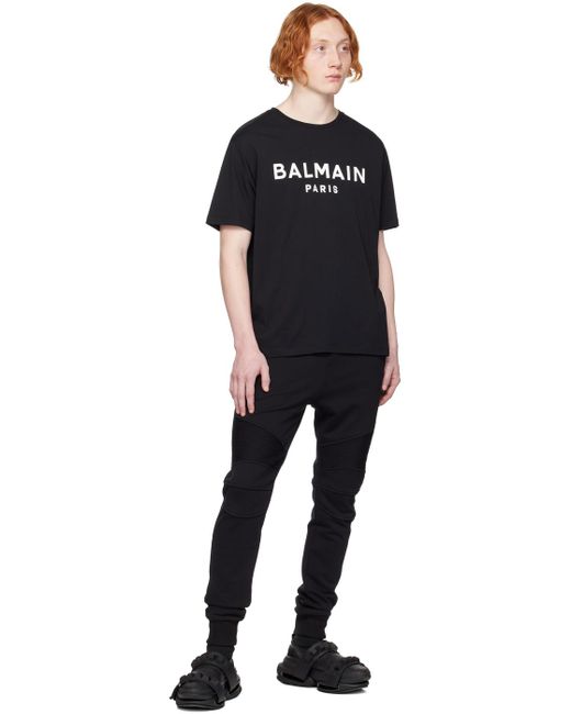 Balmain Black Printed T-shirt for men