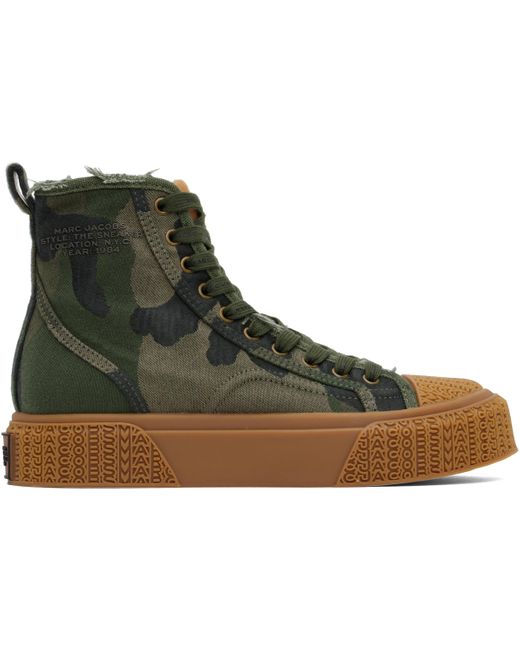 Marc Jacobs カーキ The Camo Jacquard ハイカットスニーカー Black