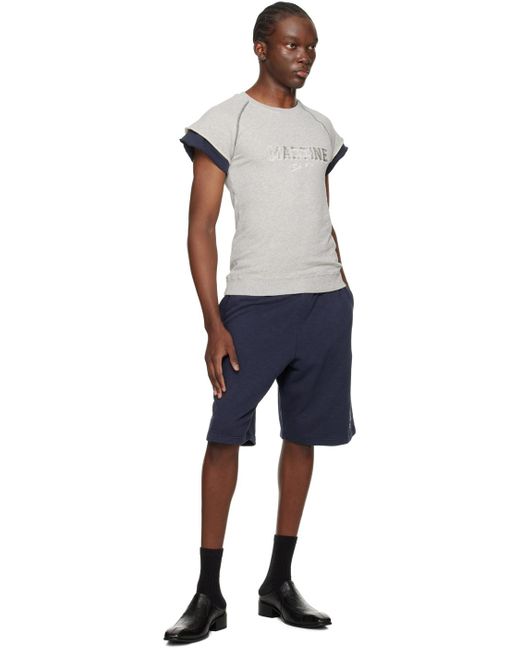 T-shirt gris à logo brodé Martine Rose pour homme en coloris Black