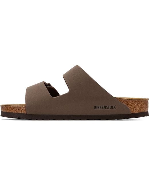 Birkenstock Brown Regular Arizona Birkibuc Sandals for men