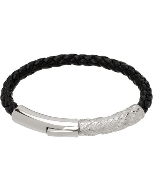 Burberry Black Check Leather Bracelet for men