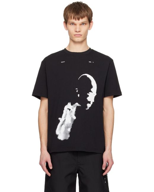 HELIOT EMIL Black Ai Generated T-Shirt for men
