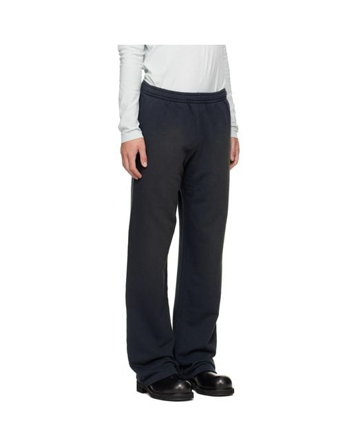 Acne Blue Fleece Stamp Logo Trousers for men