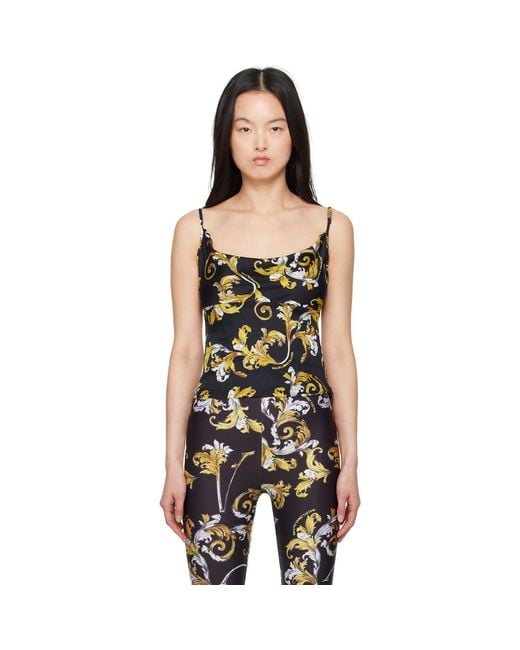Versace Jeans Couture Black Balck & Outline Barocco Camisole
