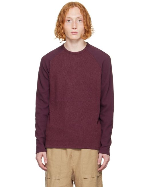 Vince Purple Burgundy Raglan Sweater for men