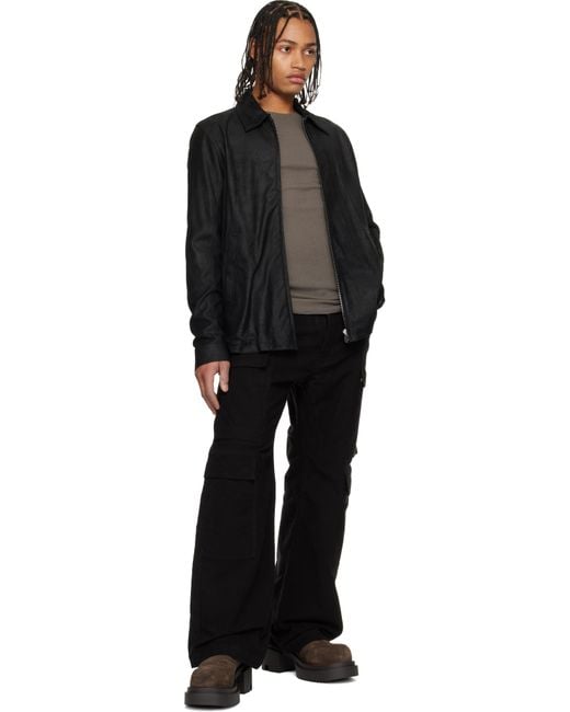 Rick Owens Black Concordians Double Cargo Pants for men