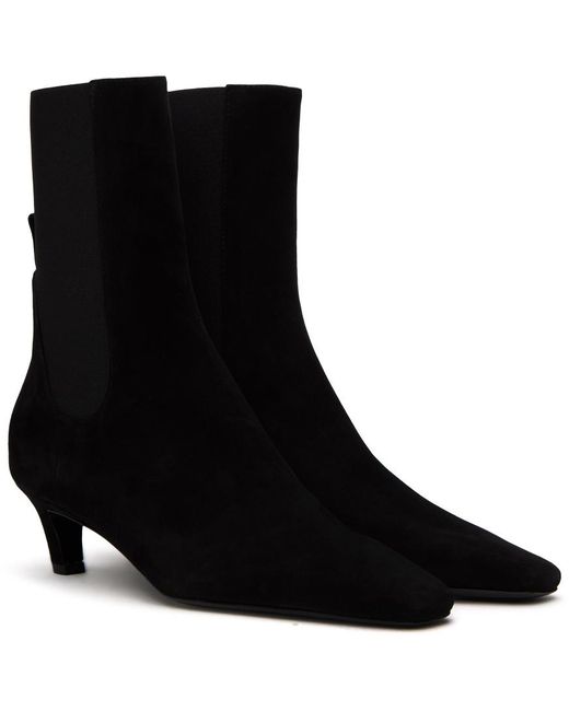 Totême  Toteme Black 'the Mid' Heel Suede Boots