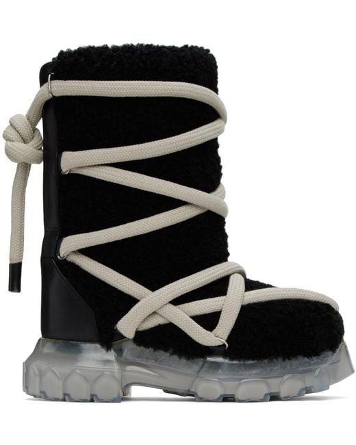 Rick Owens Black Mens Lunar Tractor Boot for men