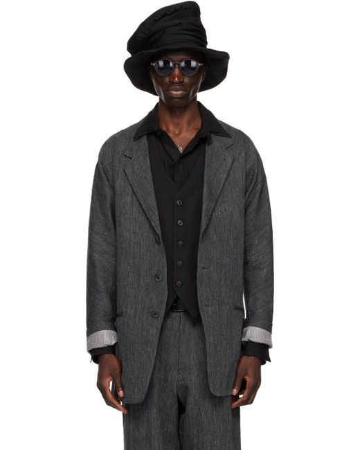 Yohji Yamamoto Black Raglan Blazer for men