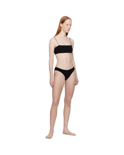 Totême Toteme Black Smocked Bikini Bottoms