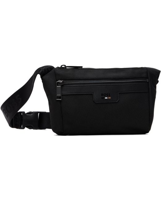 Boss Black Canvas Crossbody Pouch for men