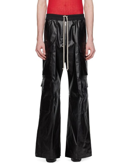Pantalon cargo noir en denim à glissière bela Rick Owens pour homme en coloris Black