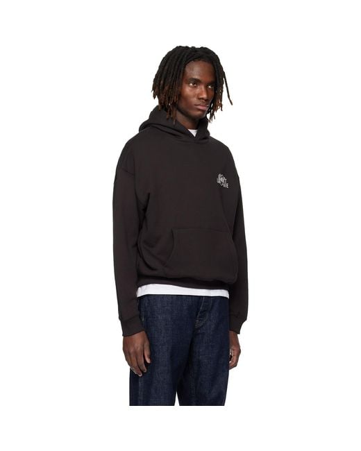 Lacoste Black Multi Print Fleece Hoodie for men