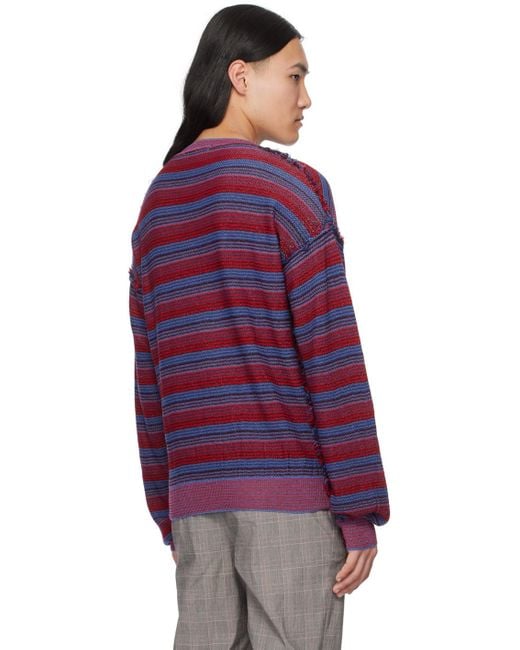 Vivienne Westwood Purple Blue & Red Broken Stitch Sweater for men