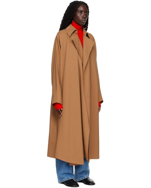 The Row Brown Maia Trench Coat in Black | Lyst